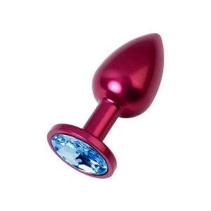 MDB Metal Mavi Taşlı Kırmızı Anal Plug Orta Boy