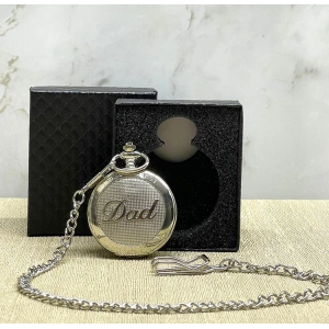 MDB Özel Kutulu Dad (Baba) Tasarımlı Gümüş Köstekli Saat