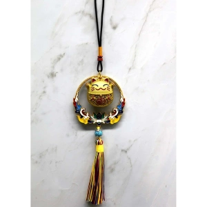 MDB Renkli Püsküllü Şans Kedisi Feng Shui Askılık