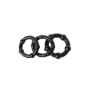 MDB Silikon Boğumlu Penis Halkası Siyah 3’lü