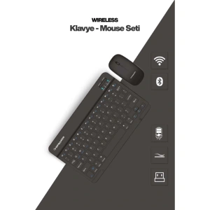 MDB Siyah Kablosuz Klavye Ve Mouse Seti