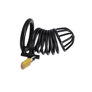 MDB Siyah Metal Penis Kilidi 50mm  – Ayarlanabilir Çelik Kafes + Asma Kilit