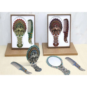 MDB Tavuskuşu Katlanabilir Ayna Ve Tarak Seti Büyük Boy