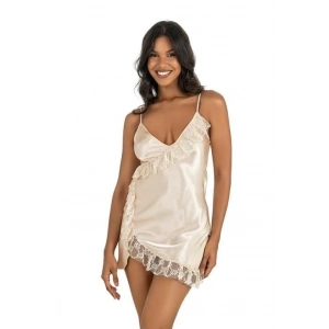 MDB MdbShop Fildişi Kısa Saten Gecelik 8229