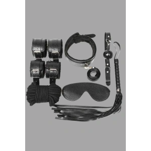 MDB MdbShop Kol Bacak İp Maske Kelepce Ağız Topu Kople Deri Set