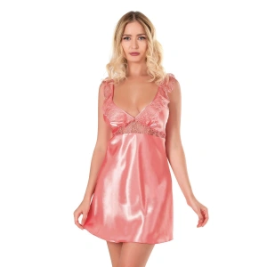 MDB MdbShop Mercan Kısa Saten Gecelik