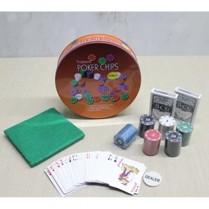 Metal Kutulu 120 Chip Ve 2 Adet İskambil Kağit Setine Sahip Poker Oyunu