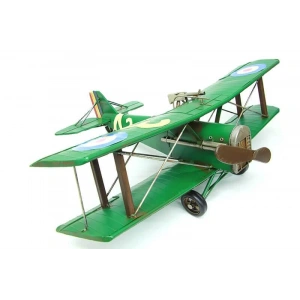 Metal Uçak Çift Kanatlı Biblo Dekoratif Hediyelik