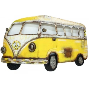 Minibüs Pano Sarı Vintage Dekoratif Ev Ofis Hediyelik