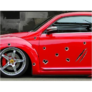 Motosiklet Araba Oto Çıkartmaları 3D kurşun Delik sticker