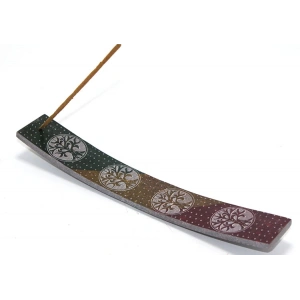 MDB Obsidian Taşı Hayat Ağacı Tasarımlı Kayık Tütsülük