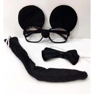 Parti Malzemeleri Mickey Mouse Gözlüğü Papyonu Kuyruğu Seti