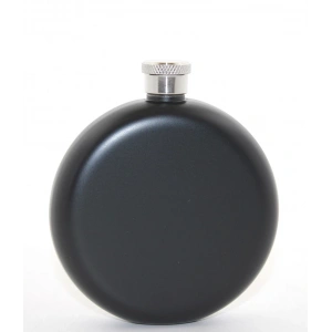 MDB Paslanmaz Çelik Yuvarlak 5 Oz Tekli Matara Siyah Renk