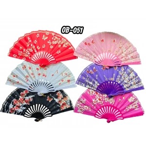 Plastik Kumaş Yelpaze 12li Karışık OB-051