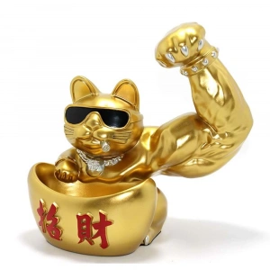 Polyester Şanslı Kedi Figürü Dekoratif Hediyelik