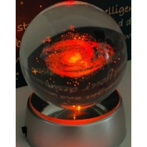 SAMANYOLU Plastik altlıklı Işıklı Cam Küre 6cm