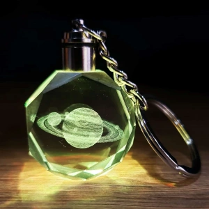 MDB Satürn Gezegen Tasarım Işıklı Anahtarlık