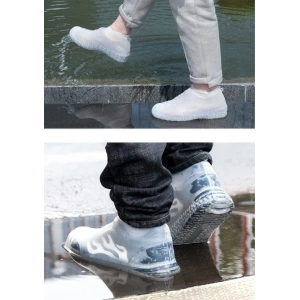 Silikon Ayakkabı Kılıfı Kaymaz Su Kir Geçirmez  M Beden Beyaz