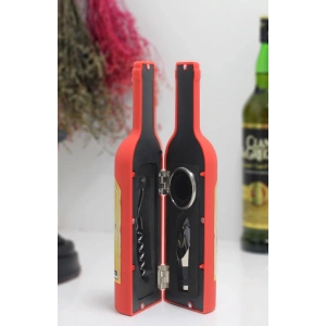 MDB Şişe Tirbuşon Seti Küçük Boy Kırmızı