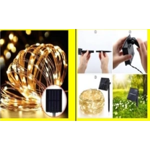 Solar Peri Led 20m 200 Led Gün Işığı Bahçe Aydınlatma Dekorasyon Güneş Enerjili