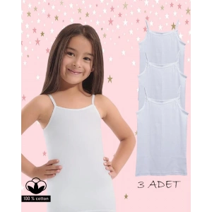 MDB Star 610 Kız Çocuk İp Askılı 3lü Atlet