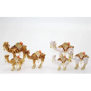 MDB Swarovski Taşlı 3lü Deve Figürü Model 3