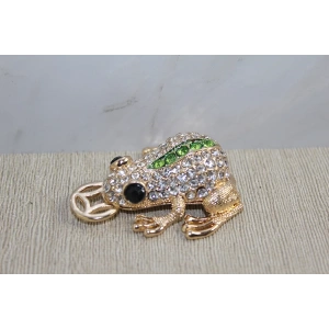 MDB Swarovski Taşlı Minik Figür - Kurbağa