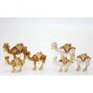 Taşlı 3Lü Deve Figürü Biblo