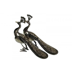 Tavuskuşu 2li Set Biblo Pirinç Dekoratif Hediyelik