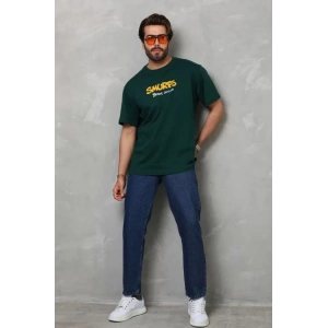 MDB Unisex Basic Bisiklet Yaka Oversize Thirt  Yeşil