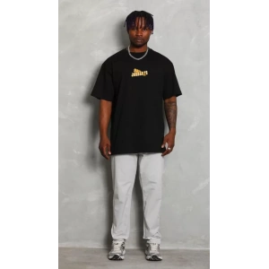 MDB Unisex Bisiklet Yaka Baskılı Oversize Thirt  iyah