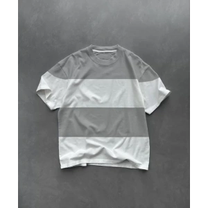 MDB Unisex Bisiklet Yaka Parçalı Thirt  Gri