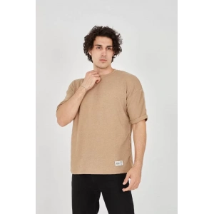 MDB Unisex Jakar Kumaş Rahat Kol Thirt  Kahverengi