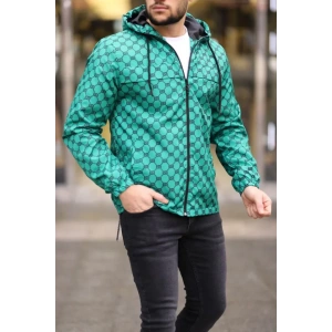 MDB Unisex Kapüşonlu İçi Astarlı Yağmurluk  Zümrüt
