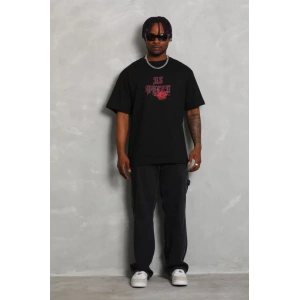 MDB Unisex Oversize Baskılı Bisiklet Yaka Thirt  iyah