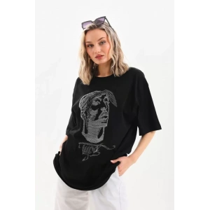 MDB Unisex Taş Desenli Oversize Thirt  iyah