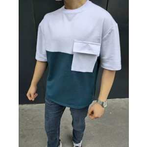 MDB Unisex Torba Cep Detaylı Parçalı Thirt  acivert