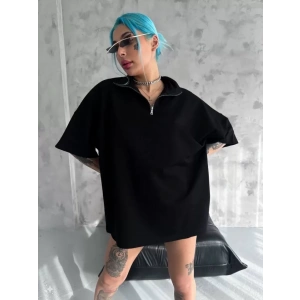 MDB Unisex Yarım Fermuarlı Basic Thirt  iyah