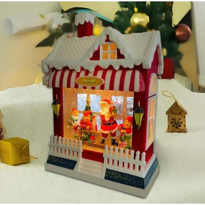 MDB Yılbaşı Temalı Işıklı Müzikli Kar Küresi Ev Tasarımlı