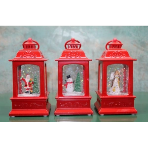 MDB Yılbaşı Temalı Işıklı Müzikli Kar Küresi Kırmızı Tasarımlı