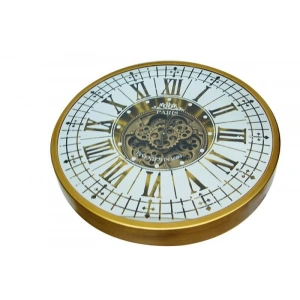 Yuvarlak Roma Rakamlı Goldoksit Çarklı Metal Duvar Saati