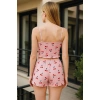 MDB MdbShop Pembe Kiraz Desenli Kurdelalı Askılı Şortlu Pijama Takımı