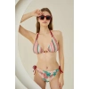 MDB MdbShop Yandan Bağlamalı Şık Tasarım Soft Tropikal Üçgen Bikini Takımı