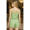 MDB MdbShop Yeşil Çiçek Desenli Askılı Şortlu Pijama Takımı