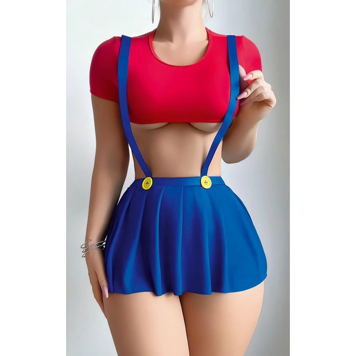 MDB MdbShop Mavi Kırmızı Fantezi Etekli Takım