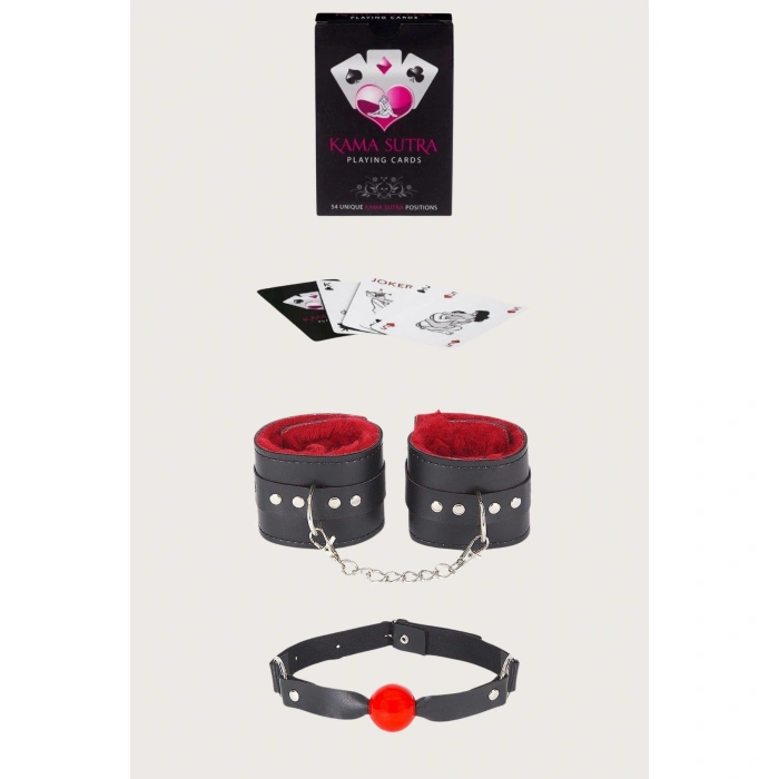 MDB MdbShop Sexy Görselli Oyun Kartı Kama Sutra Ağız Topu Kelepçe Set
