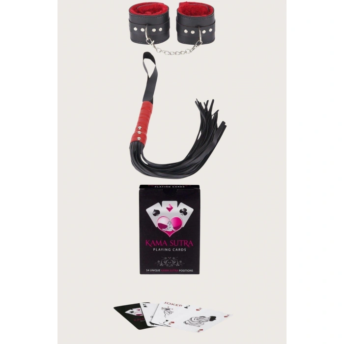 MDB MdbShop Sexy Görselli Oyun Kartı Kama Sutra Kelepçe Kırbaç Set