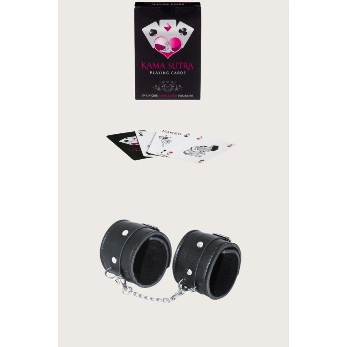 MDB MdbShop Sexy Görselli Oyun Kartı Kama Sutra Siyah Kelepçe Set