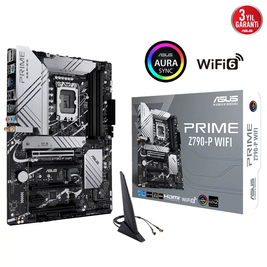 ASUS PRIME Z790-P WIFI-CSM Intel Z790 LGA1700 DDR5 7200 WiFi + BT AURA RGB ATX Anakart