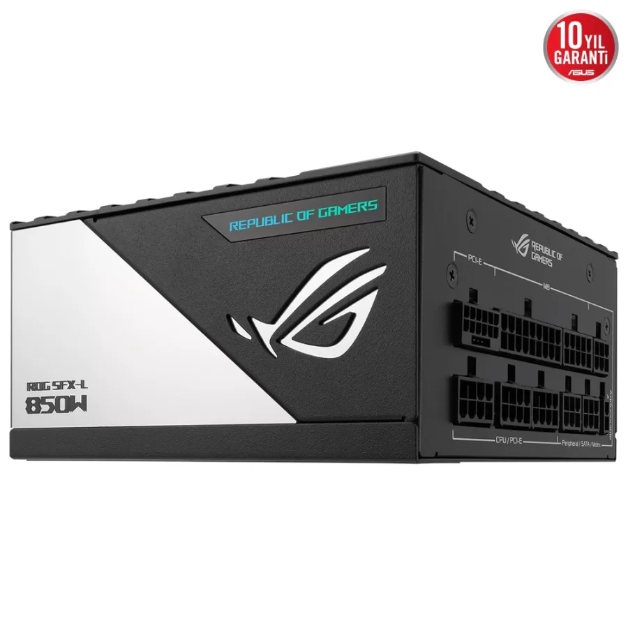 ASUS ROG LOKI SFX-L 850W PLATINUM MODÜLER ATX 3.0 120MM PWM ARGB FAN PCIe 5.0 BEYAZ GÜÇ KAYNAĞI
